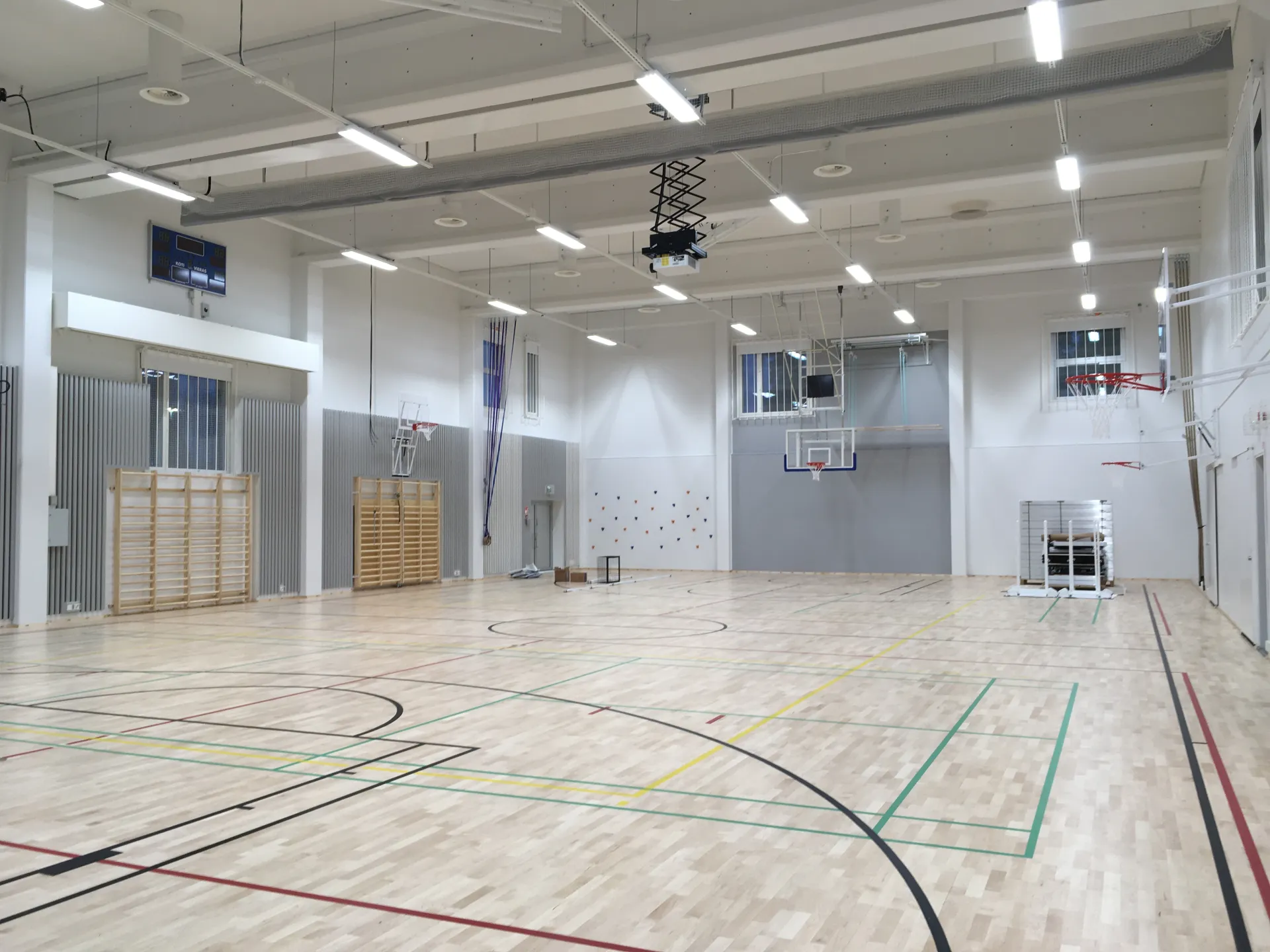 Projektorinostin ja pallosuojaverkko